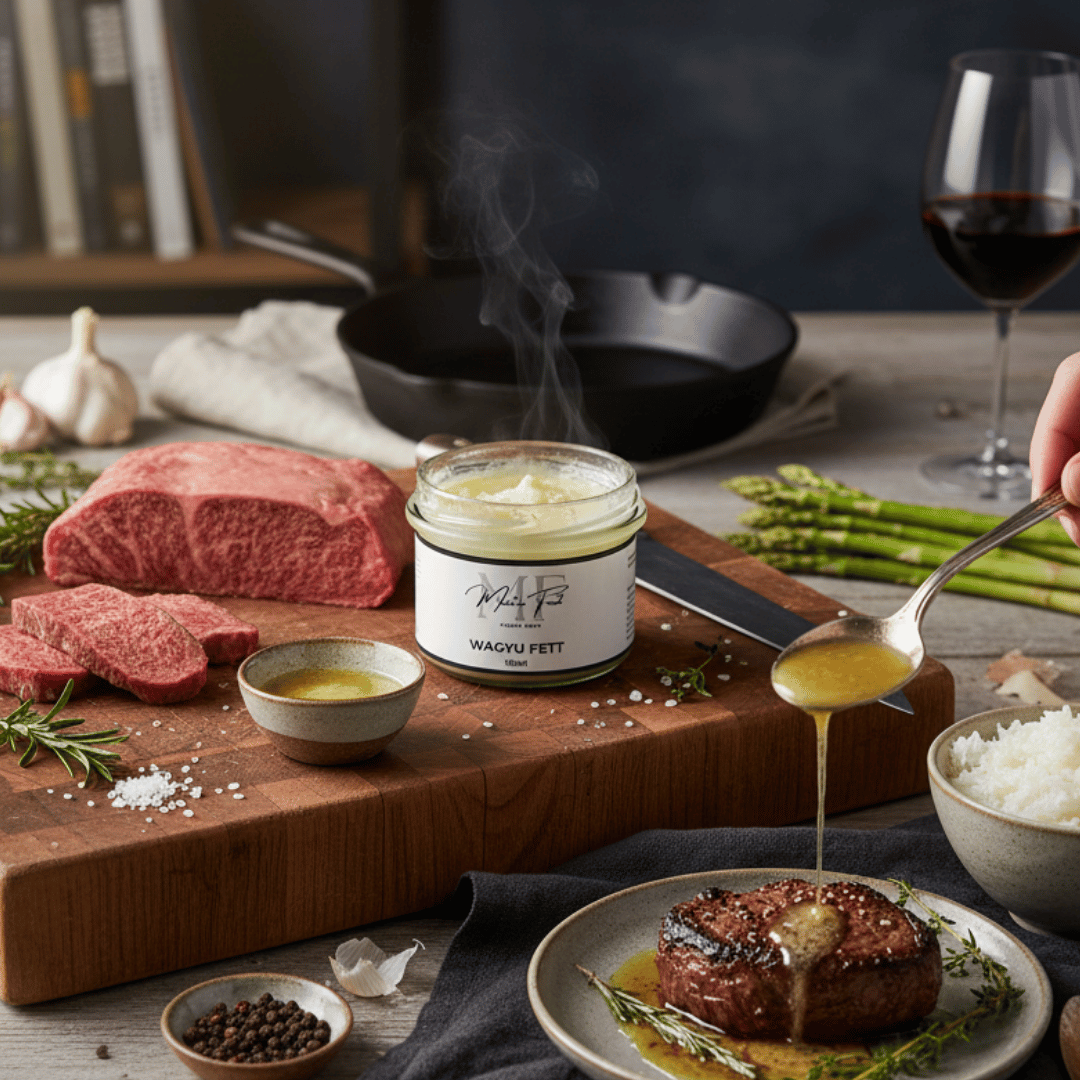 100% Vollblut Wagyufett 180 ml | Meat’n’Food – Finest Meat - grillstir.com100% Vollblut Wagyufett 180 ml | Meat’n’Food – Finest MeatWagyu FettMeat 'n' Foodgrillstir.com