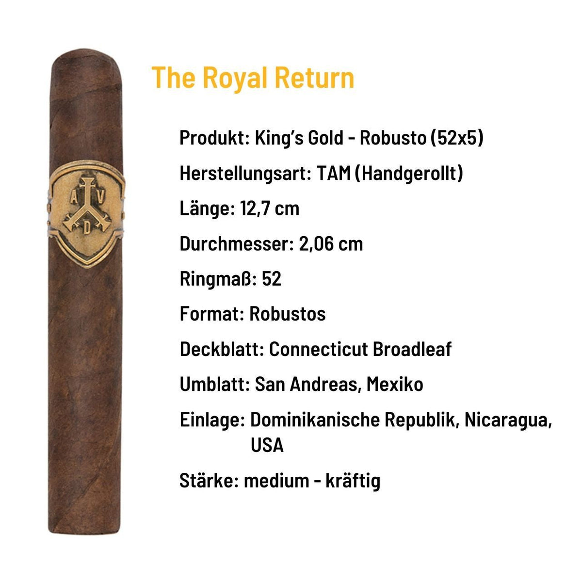 ADV & McKay - The Royal Return King's Gold Robusto - grillstir.comADV & McKay - The Royal Return King's Gold RobustoADV & McKaygrillstir.com100163800170600522