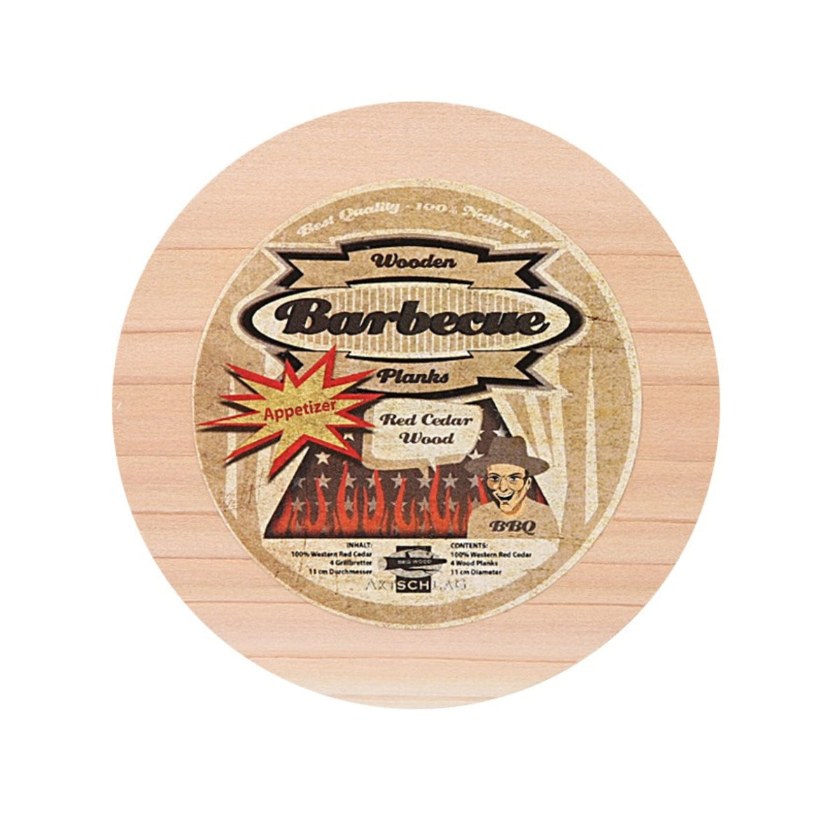 Axtschlag Räucherbretter (Wood Planks) Western Red Cedar Appetizer Plank rund 4er Pack 11cm - grillstir.comAxtschlag Räucherbretter (Wood Planks) Western Red Cedar Appetizer Plank rund 4er Pack 11cmGrillzubehörAxtschlaggrillstir.com
