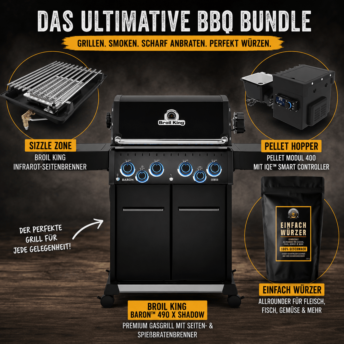 Broil King Baron 490 X Shadow | Einfach Grillen Bundle - grillstir.comBroil King Baron 490 X Shadow | Einfach Grillen BundleGrillbundleEinfach Grillengrillstir.com