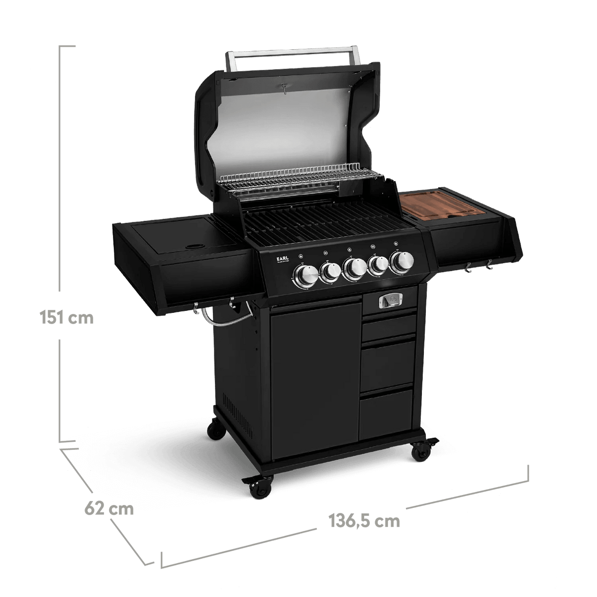 Burnhard EARL Premium - Gasgrill 3 - Brenner Black Edition mit Edelstahlrost - grillstir.comBurnhard EARL Premium - Gasgrill 3 - Brenner Black Edition mit EdelstahlrostGrillBurnhardgrillstir.com
