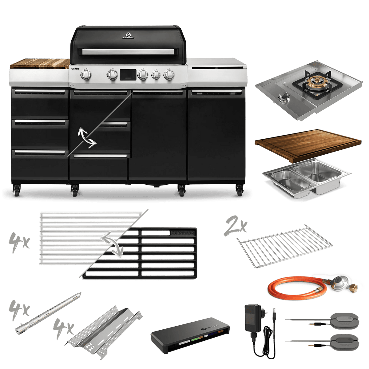 Burnhard GRANT Pro - Modularer Gasgrill 4 - Brenner mit Türen und Edelstahlrost - grillstir.comBurnhard GRANT Pro - Modularer Gasgrill 4 - Brenner mit Türen und EdelstahlrostGrillBurnhardgrillstir.com