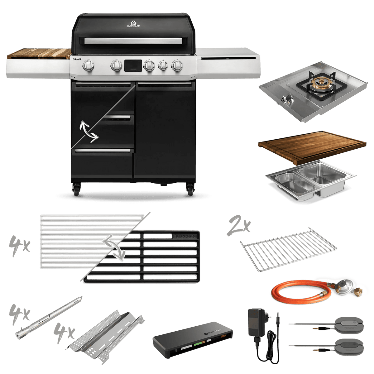 Burnhard GRANT Upgrade - Modularer Gasgrill 4 - Brenner mit Türen und Edelstahlrost - grillstir.comBurnhard GRANT Upgrade - Modularer Gasgrill 4 - Brenner mit Türen und EdelstahlrostGrillBurnhardgrillstir.com