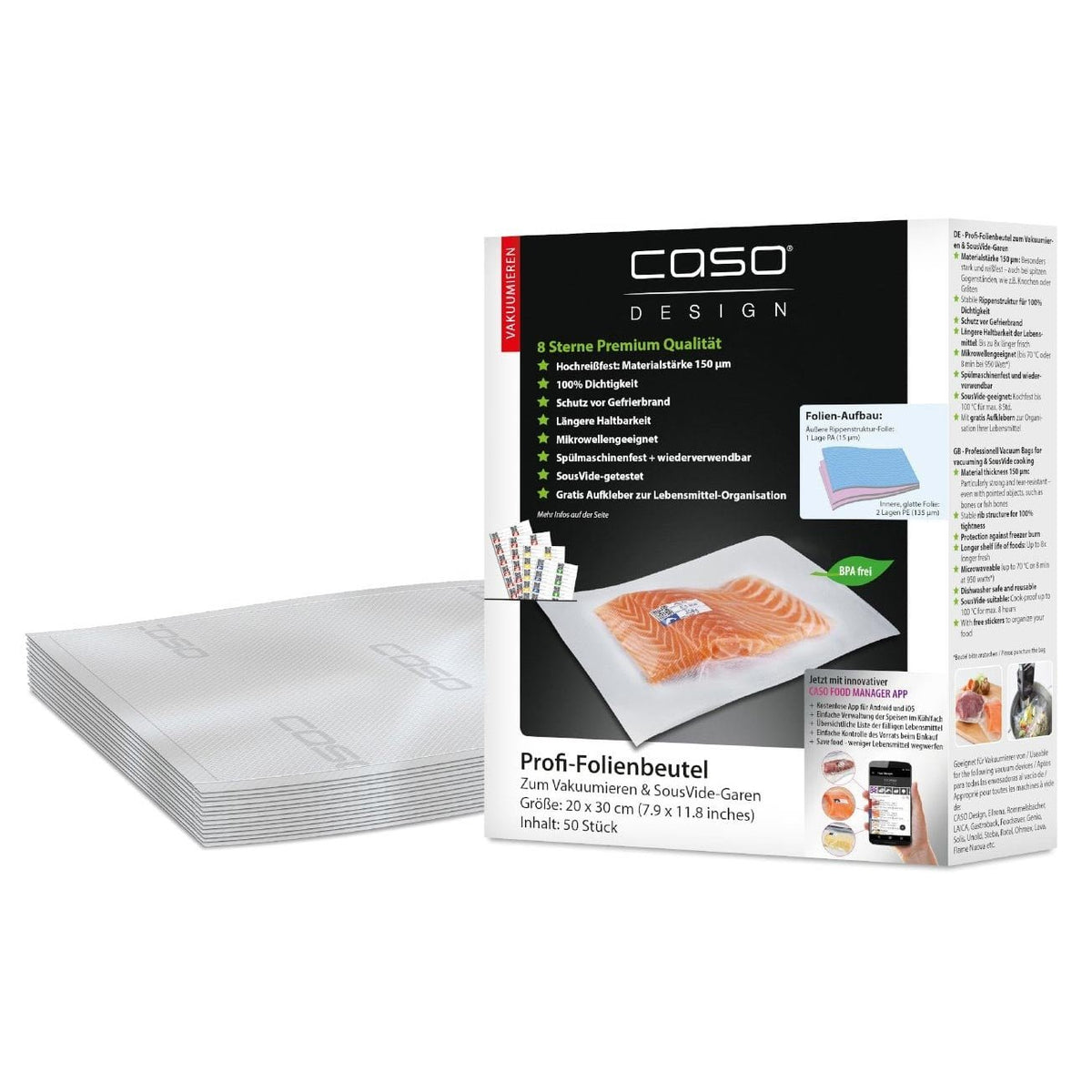 CASO Folienbeutel, 20x3 cm 50Stk. - grillstir.comCASO Folienbeutel, 20x3 cm 50Stk.CASOgrillstir.comcg12194038437012194