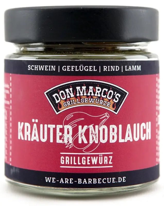Don Marcos Knoblauch Kräuter | 110g Glas - grillstir.comDon Marcos Knoblauch Kräuter | 110g GlasDon Marco'sgrillstir.com