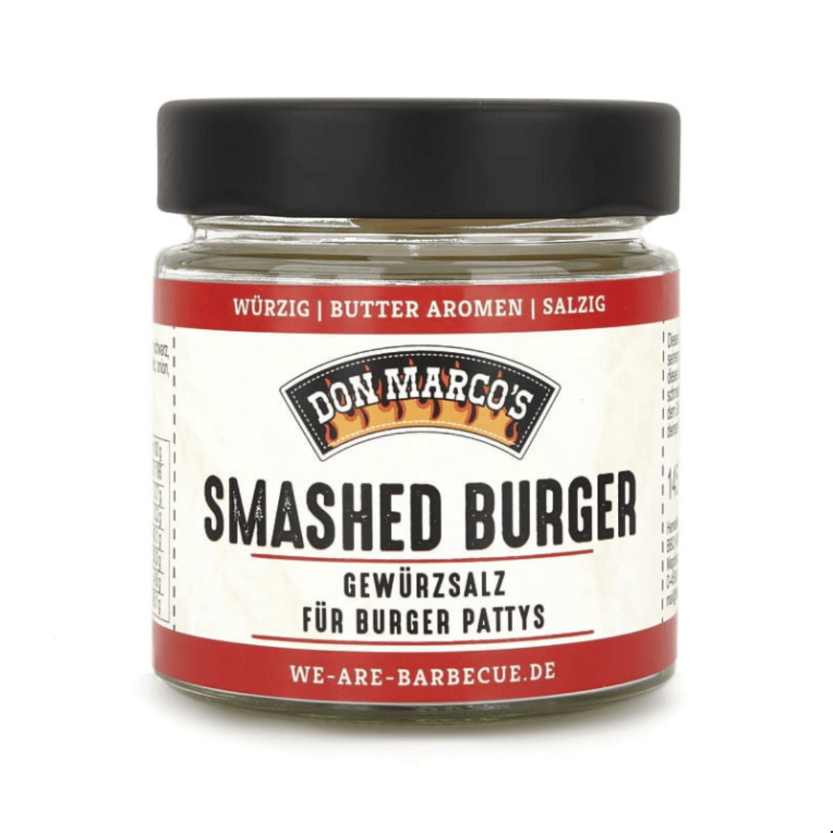 Don Marco's Smashed Burger Gewürz, 145g Glas - grillstir.comDon Marco's Smashed Burger Gewürz, 145g GlasGewürzDon Marco'sgrillstir.com