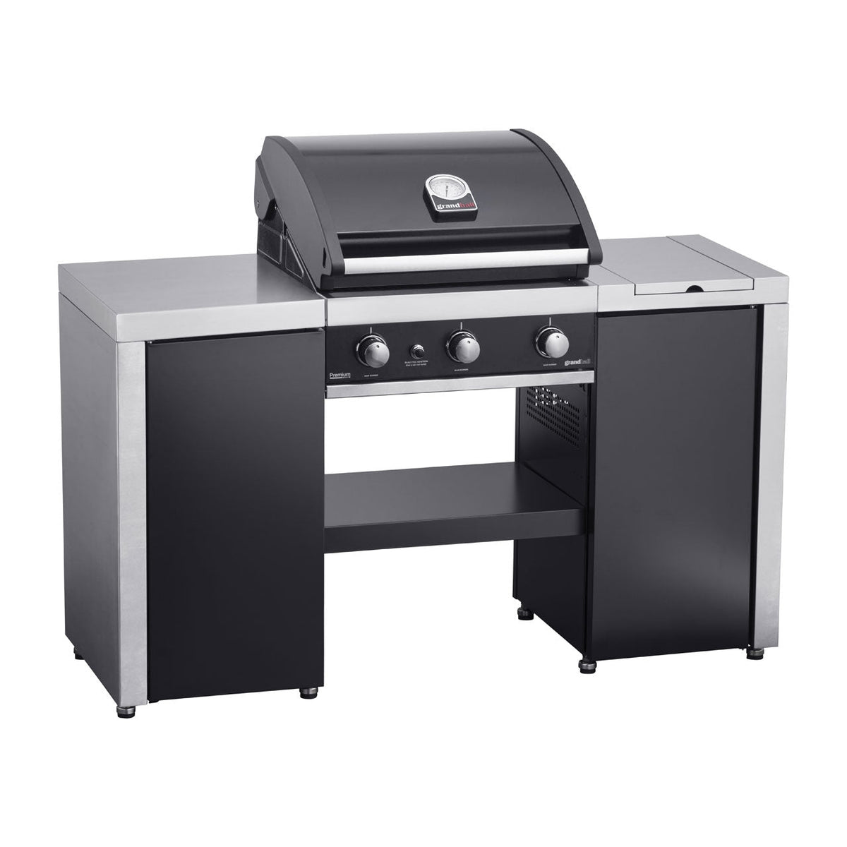 Grandhall Premium G3 Island, Schwarz, 3 Brenner mit Seitenbrenner - grillstir.comGrandhall Premium G3 Island, Schwarz, 3 Brenner mit SeitenbrennerGrandhallgrillstir.comK03000217B8719324696326
