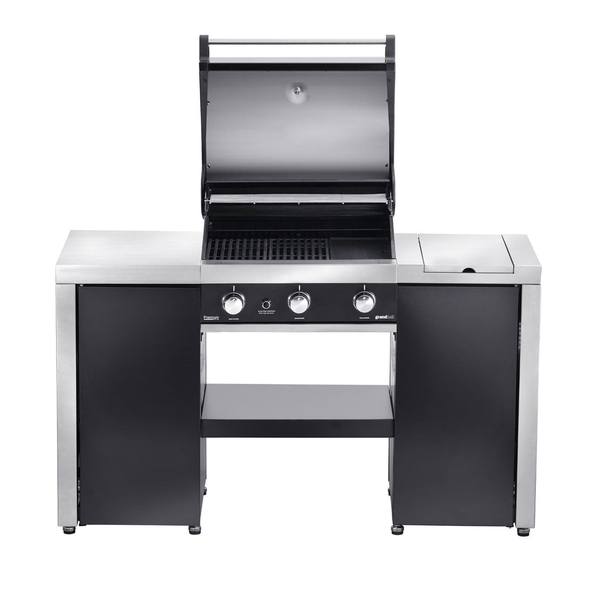Grandhall Premium G3 Island, Schwarz, 3 Brenner mit Seitenbrenner - grillstir.comGrandhall Premium G3 Island, Schwarz, 3 Brenner mit SeitenbrennerGrandhallgrillstir.comK03000217B8719324696326