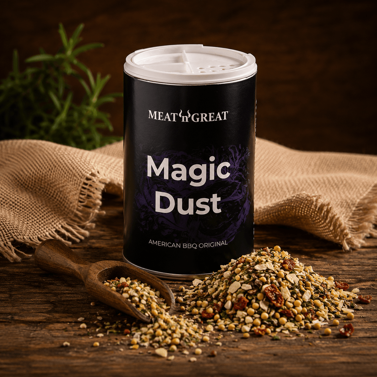 Meat 'n' Great Magic Dust, Streuer, 100g - grillstir.comMeat 'n' Great Magic Dust, Streuer, 100gMeat 'n' Greatgrillstir.com