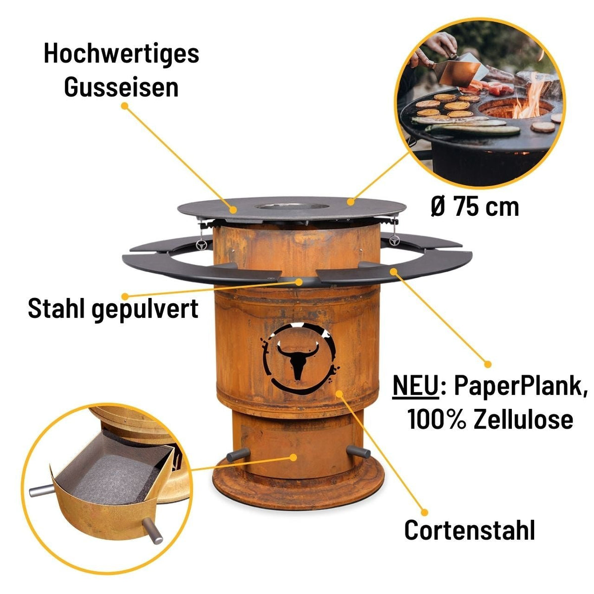 Moesta Bandit FirePlace inkl. Ablagen PaperPlank, schwarz & BBQ - Disk - grillstir.comMoesta Bandit FirePlace inkl. Ablagen PaperPlank, schwarz & BBQ - DiskMoestagrillstir.com199304260664772569