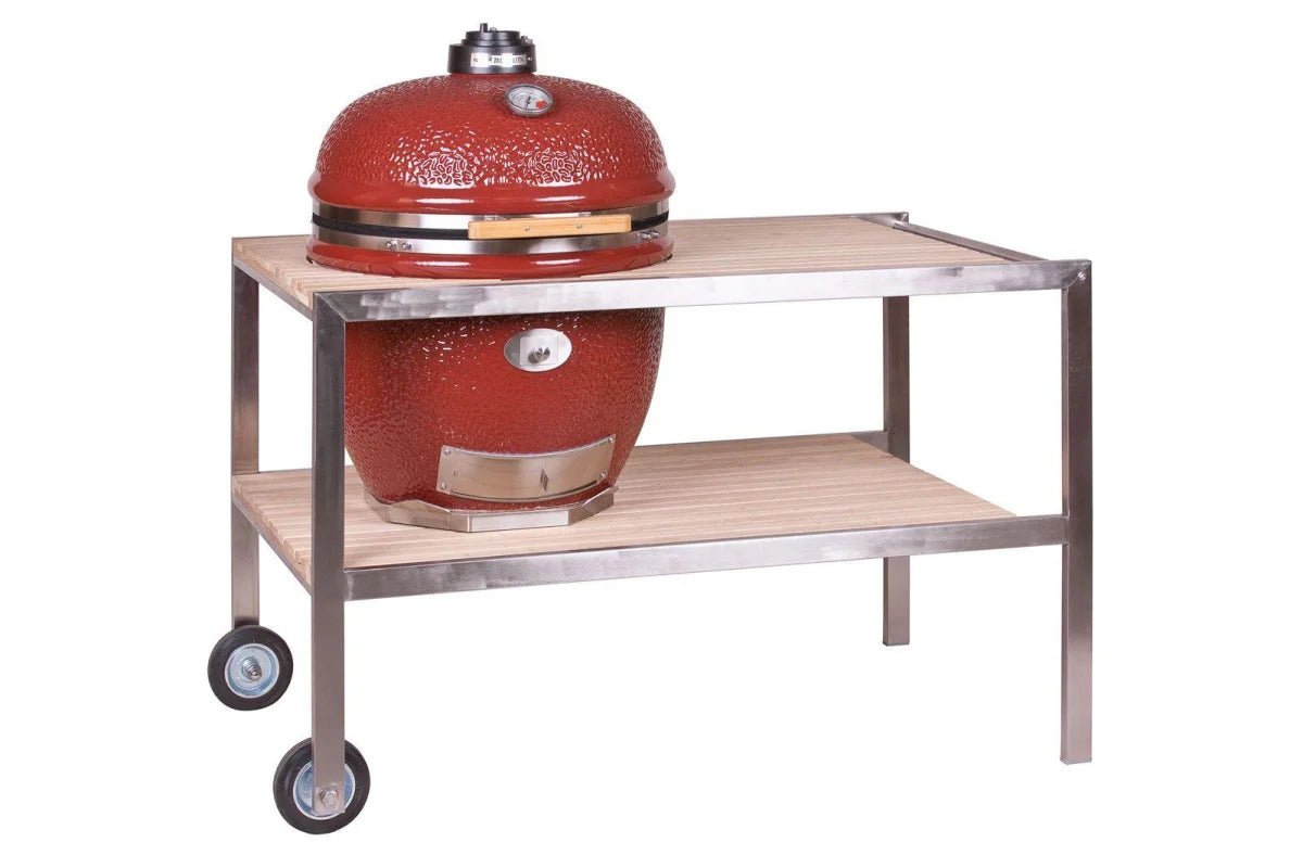 Monolith Tisch aus Edelstahl & Teak, LeChef - grillstir.comMonolith Tisch aus Edelstahl & Teak, LeChefMonolithgrillstir.com