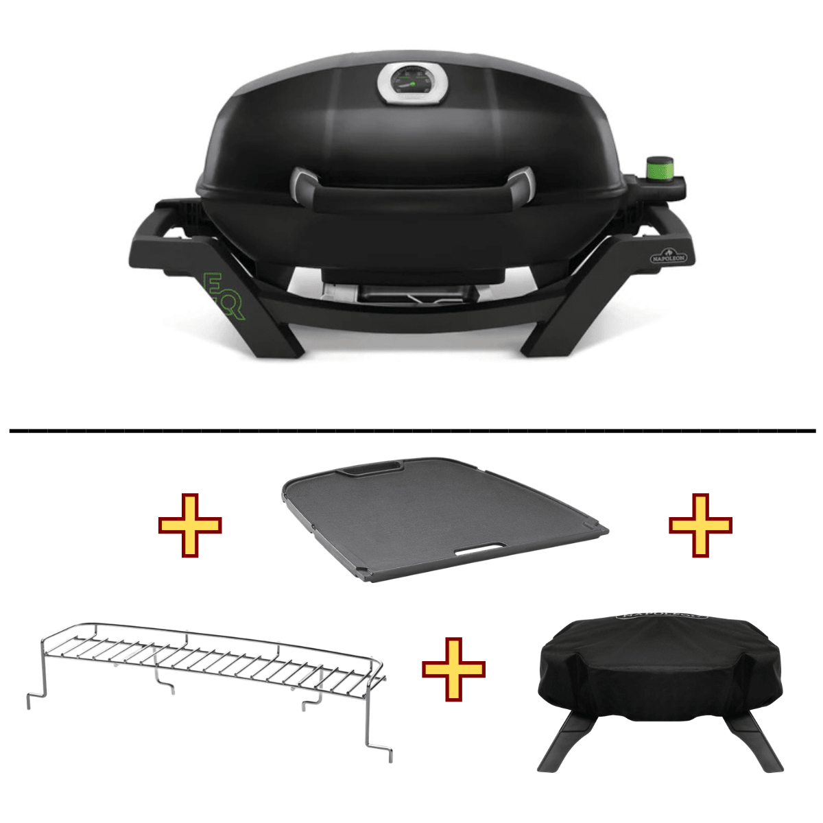 Napoleon TravelQ PRO285E, Elektrogrill BUNDLE inkl. Gussplatte, Abdeckhaube & Warmhalterost - grillstir.comNapoleon TravelQ PRO285E, Elektrogrill BUNDLE inkl. Gussplatte, Abdeckhaube & WarmhalterostNapoleongrillstir.com