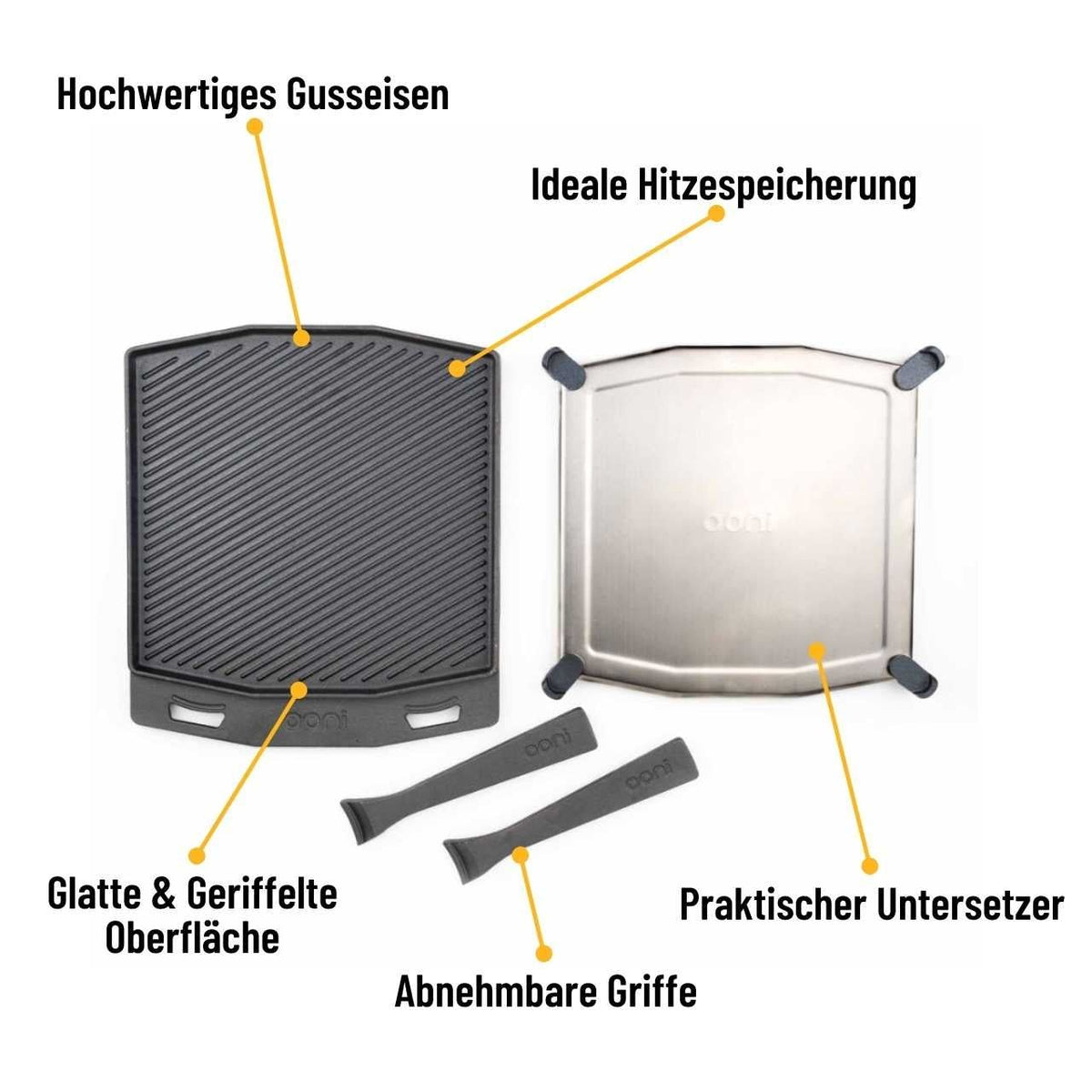 Ooni Gusseisenpfanne - doppelseitige Grizzler - Platte - grillstir.comOoni Gusseisenpfanne - doppelseitige Grizzler - PlatteOonigrillstir.comUU - P0A0005060568342573