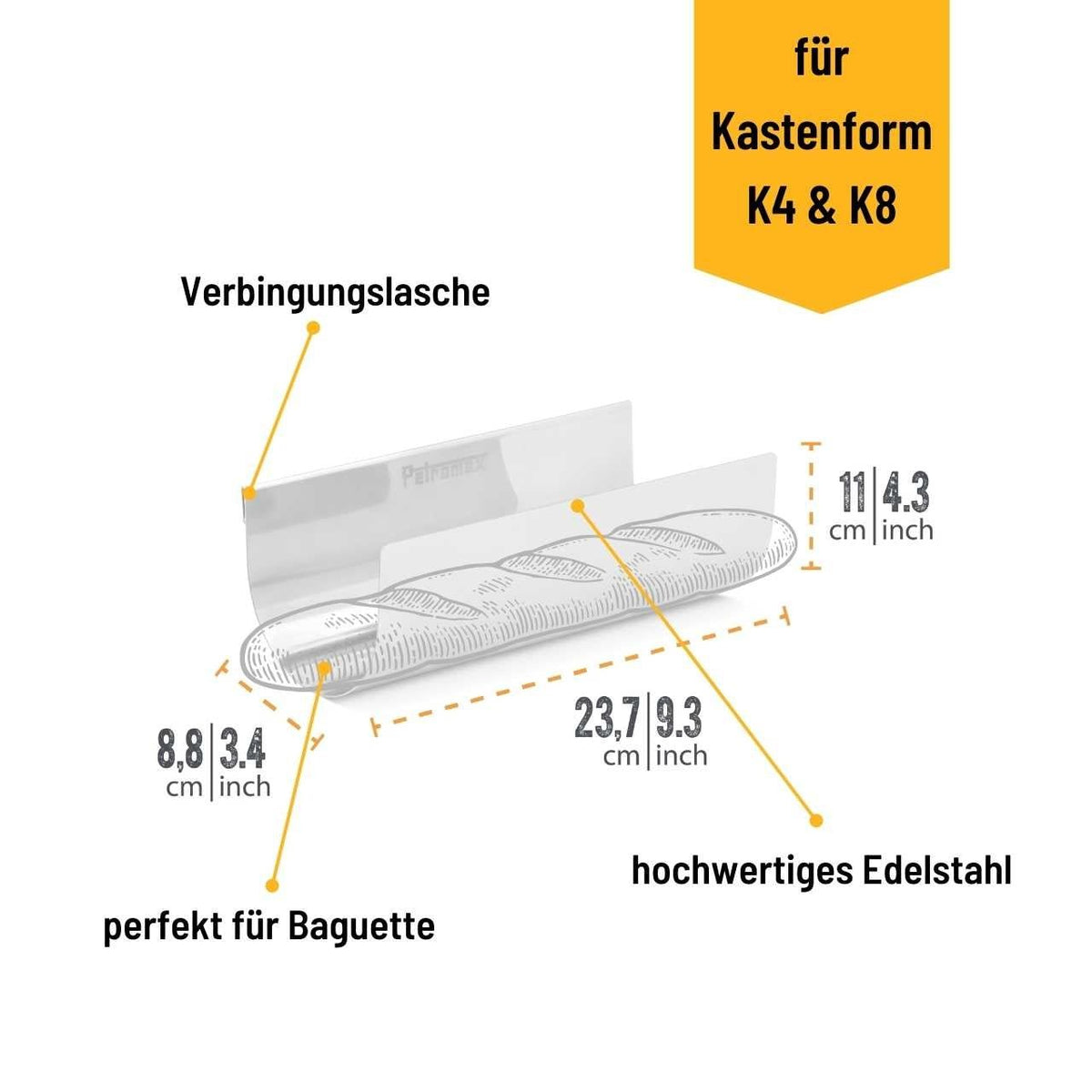 Petromax Edelstahl - Baguetteblech für Kastenform - grillstir.comPetromax Edelstahl - Baguetteblech für KastenformPetromaxgrillstir.comk - bag4250435770122