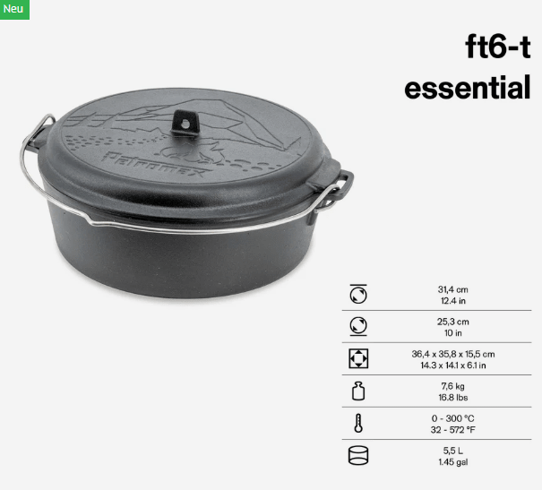 Petromax Feuertopf FT6.0 / 5.5l - Essential Line - grillstir.comPetromax Feuertopf FT6.0 / 5.5l - Essential LinePetromaxgrillstir.com