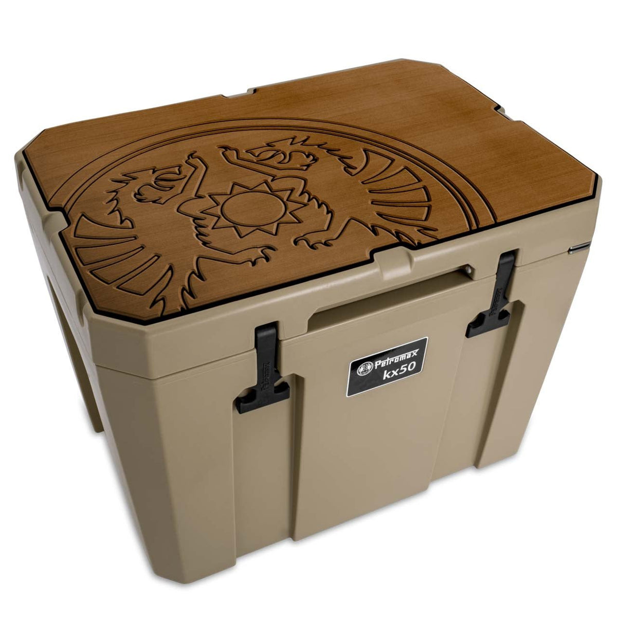Petromax Haftauflage für Kühlbox kx50, braun mit Drachenlogo - grillstir.comPetromax Haftauflage für Kühlbox kx50, braun mit DrachenlogoPetromaxgrillstir.comptkx50 - padw - d4250435790502