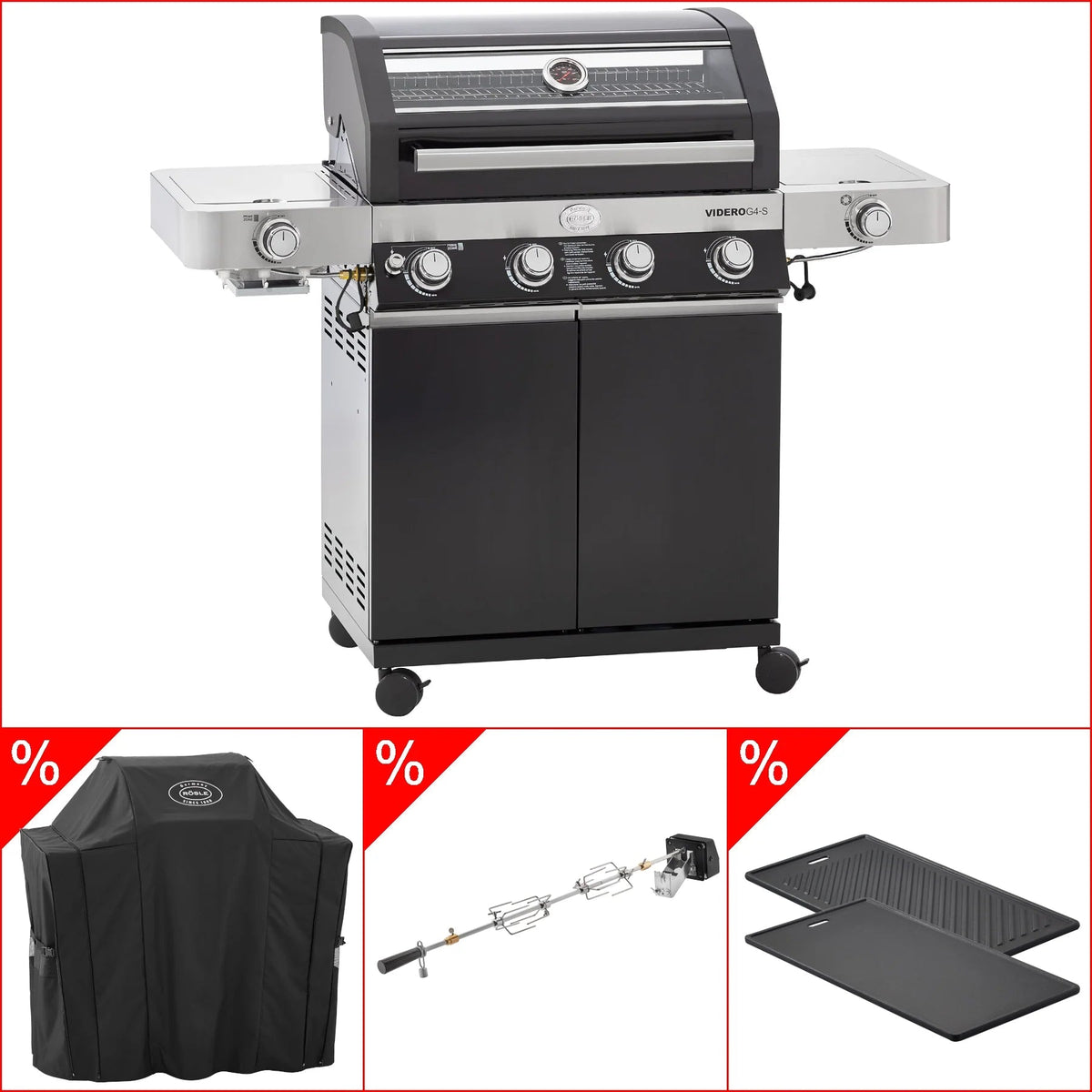 Rösle Videro G4 - S Vario+ schwarz inkl. Abdeckhaube, Rotisserie & Grillplatte - grillstir.comRösle Videro G4 - S Vario+ schwarz inkl. Abdeckhaube, Rotisserie & GrillplatteRöslegrillstir.com25524_25517_25440_25436