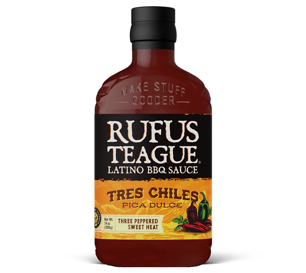 Rufus Teague Latino BBQ Sauce Tres Chiles Pica Dulce (396 Gramm) - grillstir.comRufus Teague Latino BBQ Sauce Tres Chiles Pica Dulce (396 Gramm)GrillsauceRufusgrillstir.com