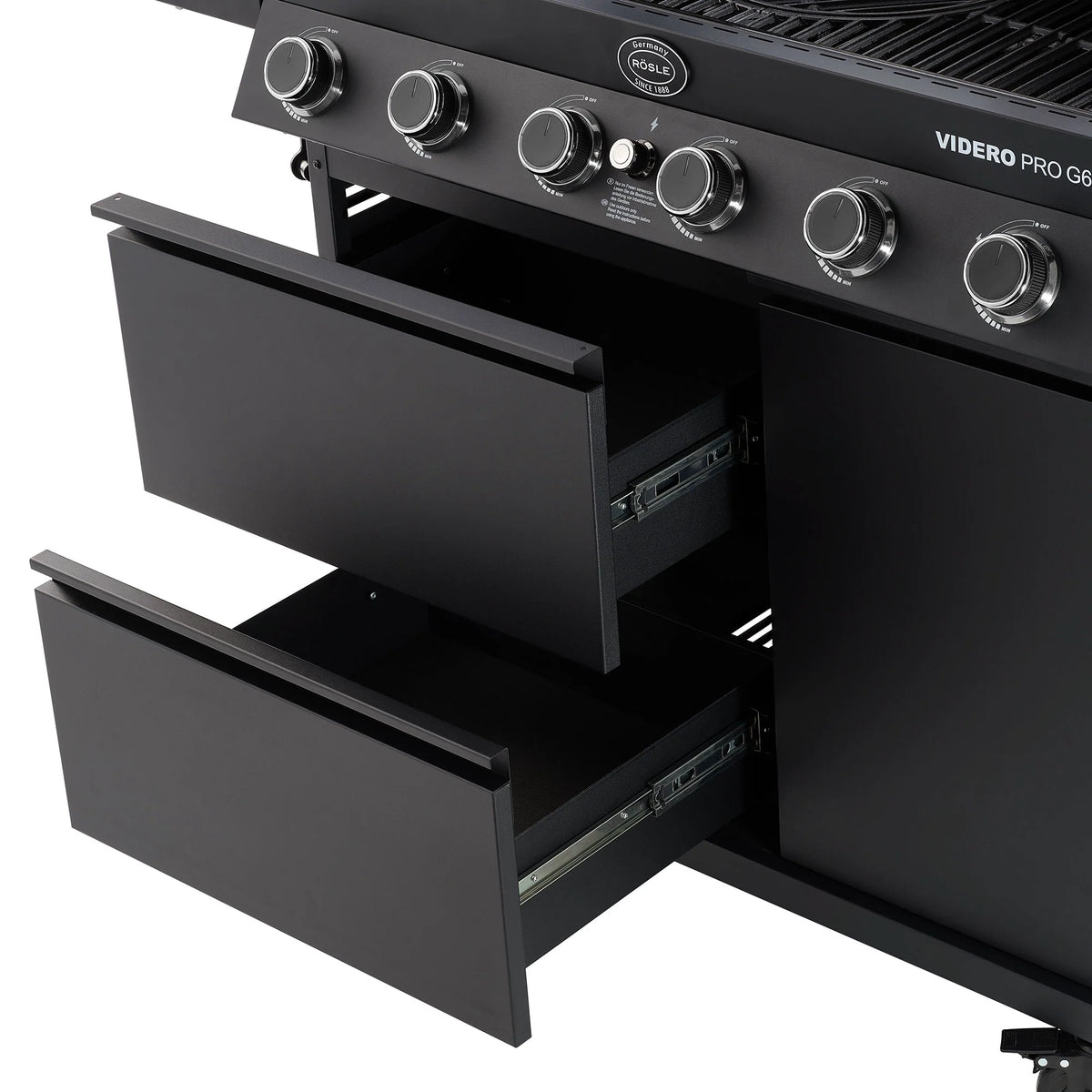Schubladen Detailaufnahme Rösle Videro Pro G6-S Vario+ 50mbar