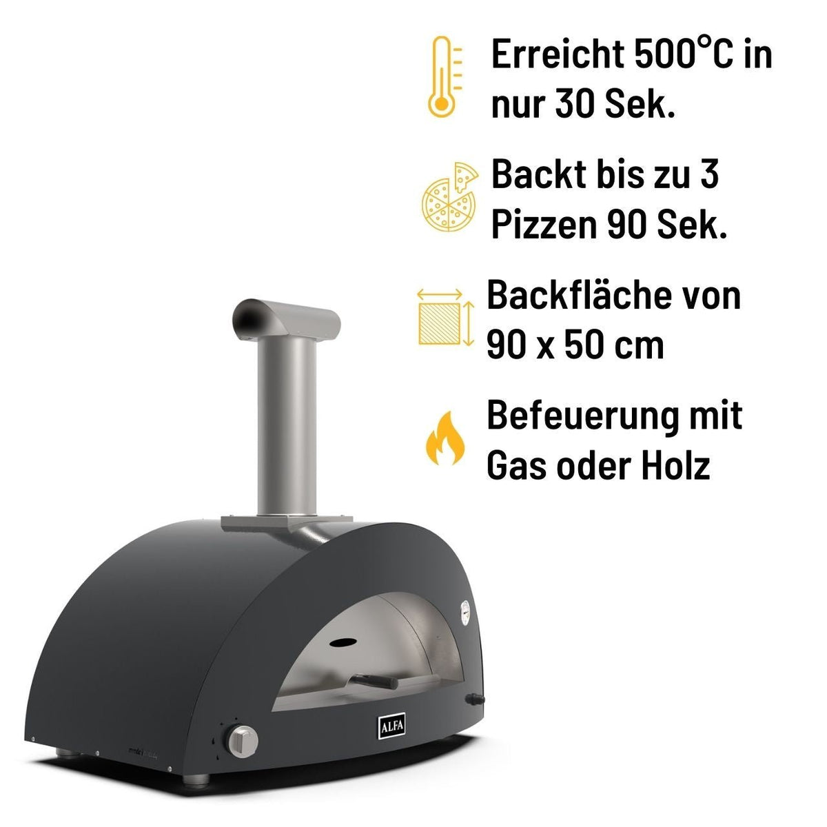 Alfa Moderno 3Pizze, Ardesia Grey Hybrid - grillstir.comAlfa Moderno 3Pizze, Ardesia Grey HybridAlfa Fornigrillstir.comFXMD - 3P - GGRA8056471416682
