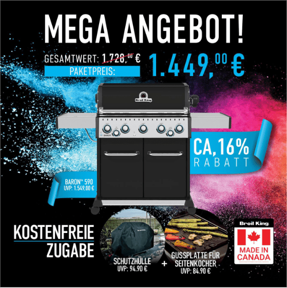 Broil King Baron 590 Bundle inkl. Seitenbrenner Gussplatte & Abdeckhaube - grillstir.comBroil King Baron 590 Bundle inkl. Seitenbrenner Gussplatte & AbdeckhaubeGrillbundleBroil Kinggrillstir.com