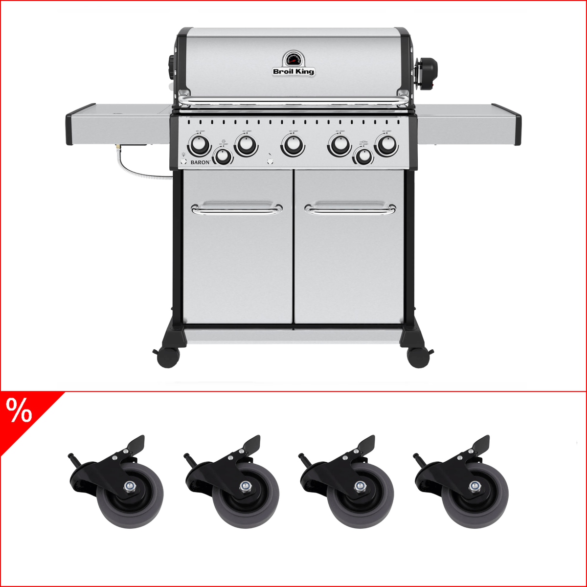 Broil King Baron S 590 IR inklusive, Premium Lenkrollen, Drehspieß & Infrarotbrenner - grillstir.comBroil King Baron S 590 IR inklusive, Premium Lenkrollen, Drehspieß & InfrarotbrennerGrillbundleBroil Kinggrillstir.com