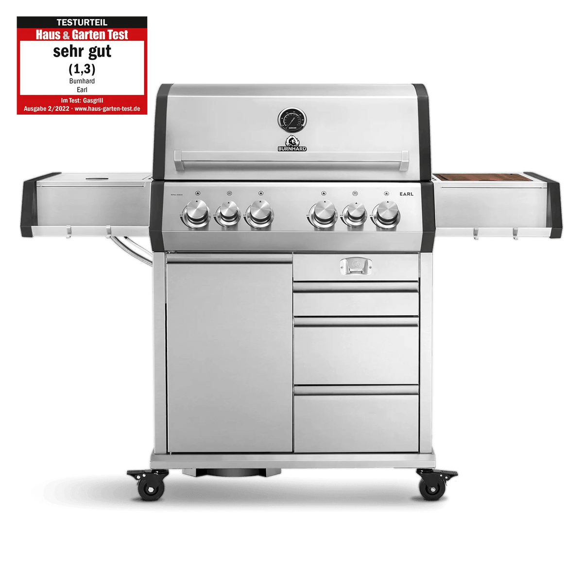 Burnhard Big EARL Premium - Gasgrill 4 - Brenner Edelstahl mit Gusseisenrost - grillstir.comBurnhard Big EARL Premium - Gasgrill 4 - Brenner Edelstahl mit GusseisenrostGrillBurnhardgrillstir.com