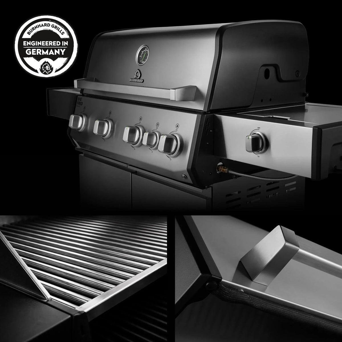 Burnhard Big FRED Deluxe Gasgrill Edelstahl 4 - Brenner mit Edelstahlrost Series 4 - grillstir.comBurnhard Big FRED Deluxe Gasgrill Edelstahl 4 - Brenner mit Edelstahlrost Series 4Burnhardgrillstir.com