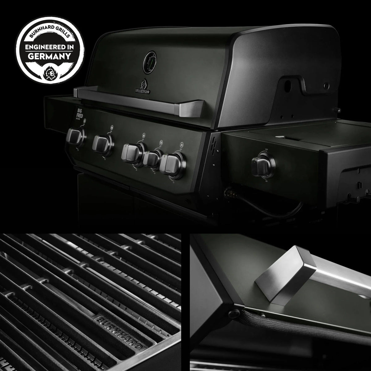 Burnhard Big FRED Deluxe Gasgrill Green Edition 4 - Brenner mit Edelstahlrost Series 4 - grillstir.comBurnhard Big FRED Deluxe Gasgrill Green Edition 4 - Brenner mit Edelstahlrost Series 4Burnhardgrillstir.com
