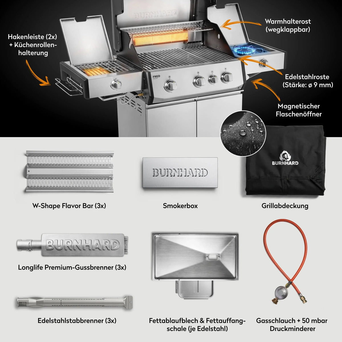 Burnhard Burnhard FRED Deluxe+ Edelstahl mit Edelstahlrosten - grillstir.comBurnhard Burnhard FRED Deluxe+ Edelstahl mit EdelstahlrostenGrillBurnhardgrillstir.com