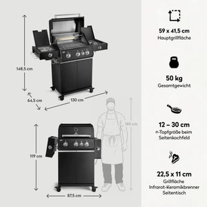 Burnhard FRED Deluxe+ Schwarz mit Edelstahlrosten - grillstir.comBurnhard FRED Deluxe+ Schwarz mit EdelstahlrostenGrillBurnhardgrillstir.com
