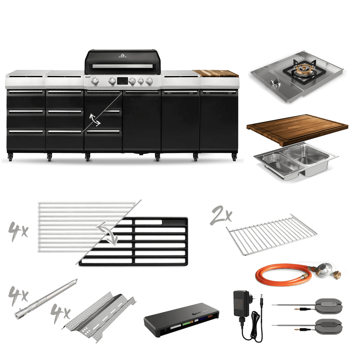 Burnhard GRANT Station - Modularer Gasgrill 4 - Brenner mit Schubladen und Edelstahlrost - grillstir.comBurnhard GRANT Station - Modularer Gasgrill 4 - Brenner mit Schubladen und EdelstahlrostAußenkücheBurnhardgrillstir.com