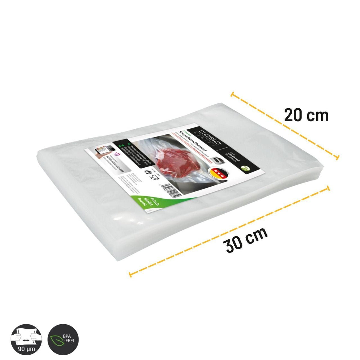CASO Siegelrandbeutel, 20x30cm 100Stk. - grillstir.comCASO Siegelrandbeutel, 20x30cm 100Stk.CASOgrillstir.comcg12854038437012859
