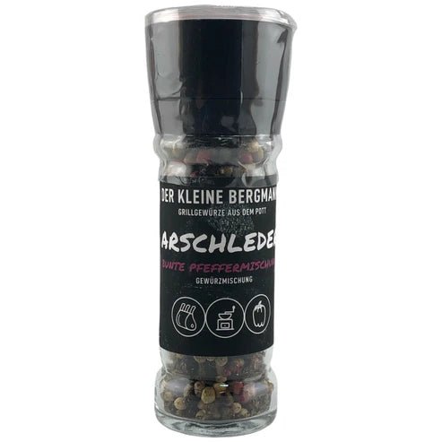 Der Kleine Bergmann Arschleder Bunte Pfeffermischung, 50g Mühle - grillstir.comDer Kleine Bergmann Arschleder Bunte Pfeffermischung, 50g MühleDer kleine Bergmanngrillstir.com