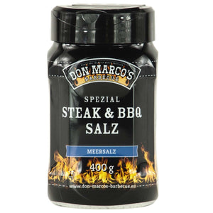 Don Marco's Spezial Steak & BBQ Salz "Meersalz", 400g Dose - grillstir.comDon Marco's Spezial Steak & BBQ Salz "Meersalz", 400g DoseDon Marco'sgrillstir.comdm103 - 001 - 4004260266352862