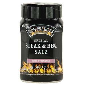 Don Marco's Spezial Steak & BBQ Salz "Rosa Steinsalz", 400g Streuer - grillstir.comDon Marco's Spezial Steak & BBQ Salz "Rosa Steinsalz", 400g StreuerDon Marco'sgrillstir.comdm103 - 002 - 4004260266352886