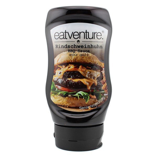 Eatventure BBQ Sauce, Rindschweinhuhn 315ml - grillstir.comEatventure BBQ Sauce, Rindschweinhuhn 315mlEatventuregrillstir.com
