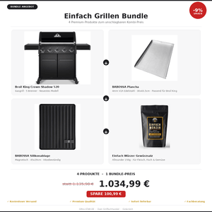 Einfach Grillen Bundle | Broil King Crown Shadow 520 | Einfach Würzer | BABOSSA Plancha | BABOSSA Silikonablage - grillstir.comEinfach Grillen Bundle | Broil King Crown Shadow 520 | Einfach Würzer | BABOSSA Plancha | BABOSSA SilikonablageGrillsBroil Kinggrillstir.com