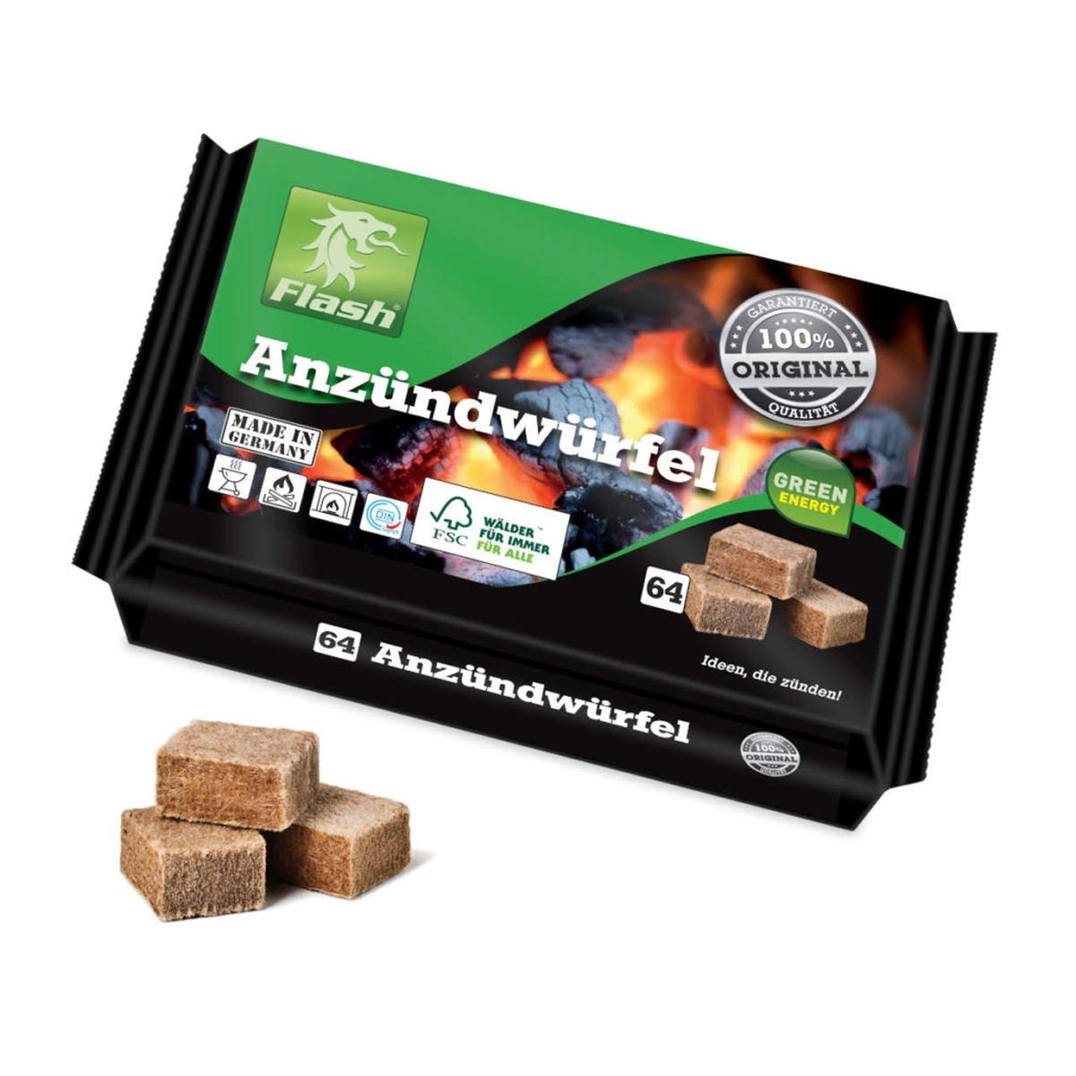 Flash Anzünder Holz & Wachs, 64Stk. - grillstir.comFlash Anzünder Holz & Wachs, 64Stk.Flashgrillstir.combx - 900644007467906407
