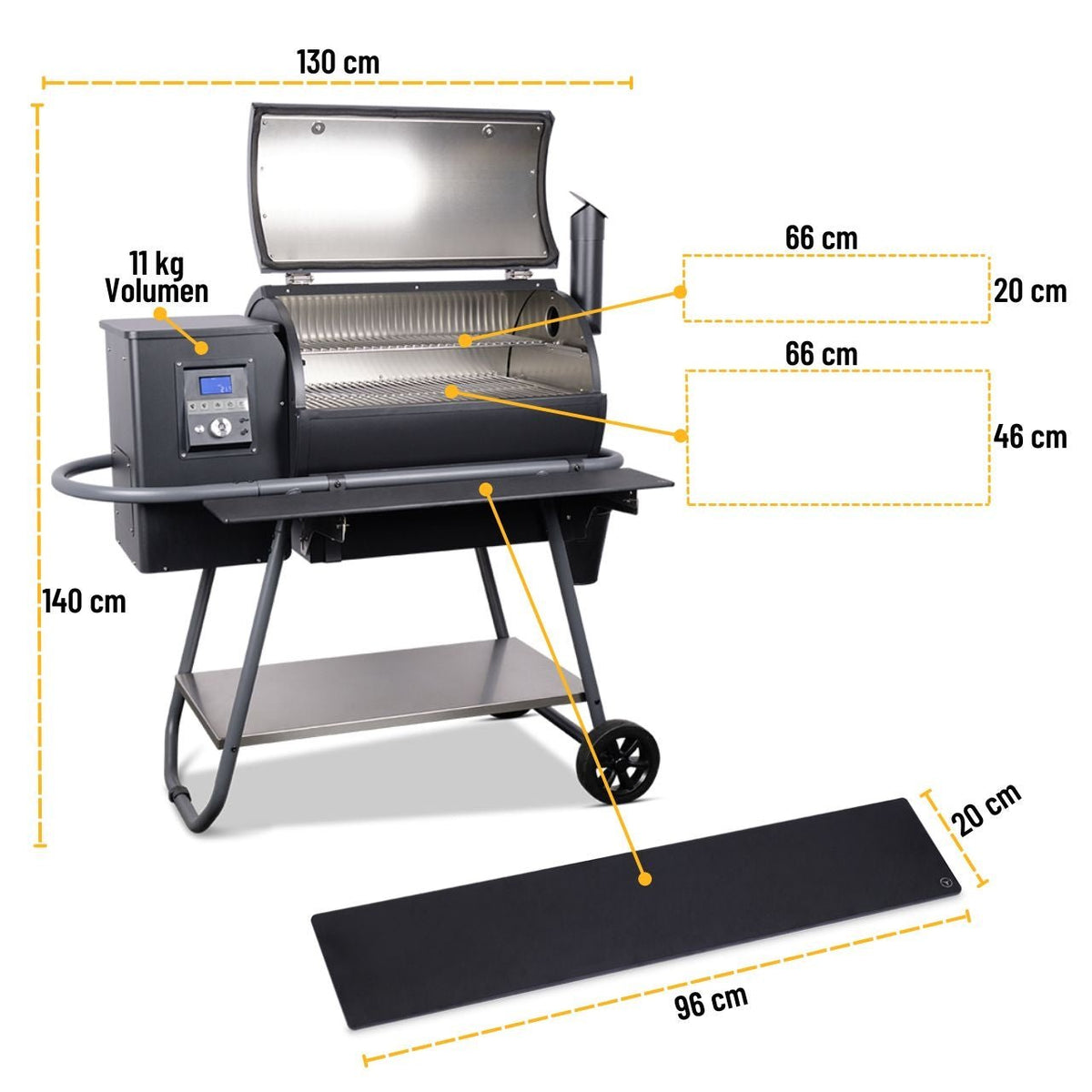 Moesta Sheriff Pelletgrill, inkl. Ablagebrett PaperPlank schwarz & Halterungen, 66 x 44 cm Grillfläche - grillstir.comMoesta Sheriff Pelletgrill, inkl. Ablagebrett PaperPlank schwarz & Halterungen, 66 x 44 cm GrillflächeMoestagrillstir.com198834260664772552
