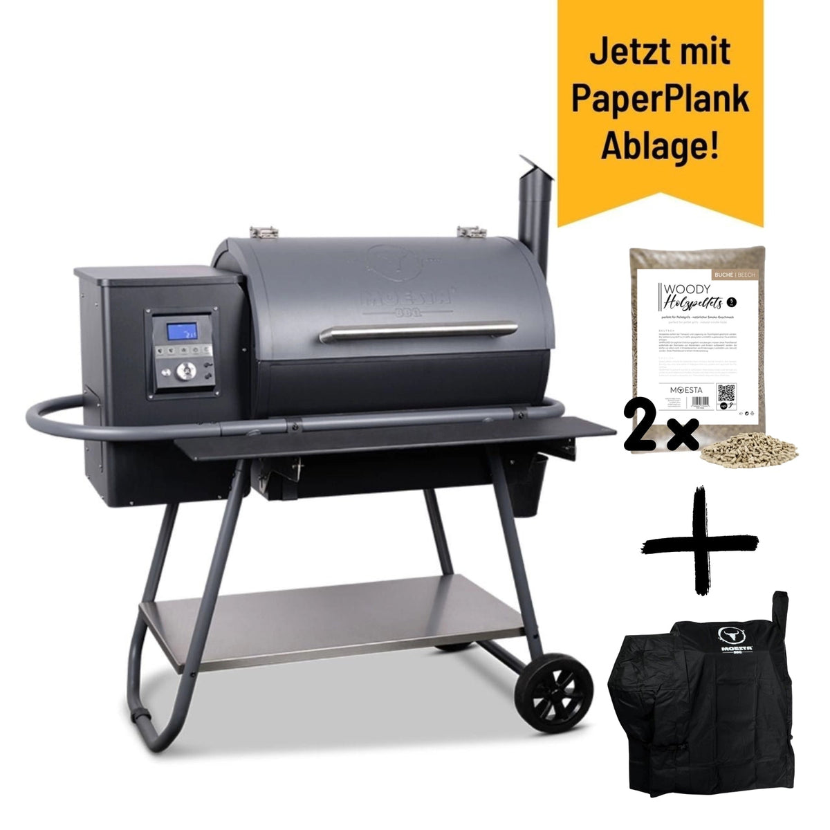 Mostea Sheriff Grill - Set Schwarz – mit Abdeckhaube, Ablagebrett & Buchenpellets - grillstir.comMostea Sheriff Grill - Set Schwarz – mit Abdeckhaube, Ablagebrett & BuchenpelletsGrillMoestagrillstir.com