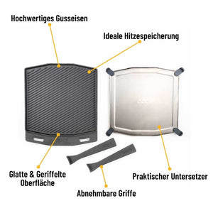 Ooni Gusseisenpfanne - doppelseitige Grizzler - Platte - grillstir.comOoni Gusseisenpfanne - doppelseitige Grizzler - PlatteOonigrillstir.comUU - P0A0005060568342573