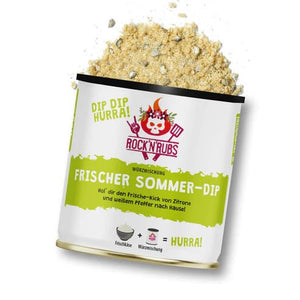 Rock 'n' Rubs Dip Dip Hurra Frischer Sommer Dip - 170 g - grillstir.comRock 'n' Rubs Dip Dip Hurra Frischer Sommer Dip - 170 gGewürzeRock 'n' Rubsgrillstir.com