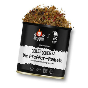 Rock 'n' Rubs Geiler Scheizzz - Die Pfeffer - Rakete - 170 g - grillstir.comRock 'n' Rubs Geiler Scheizzz - Die Pfeffer - Rakete - 170 gGewürzeRock 'n' Rubsgrillstir.com