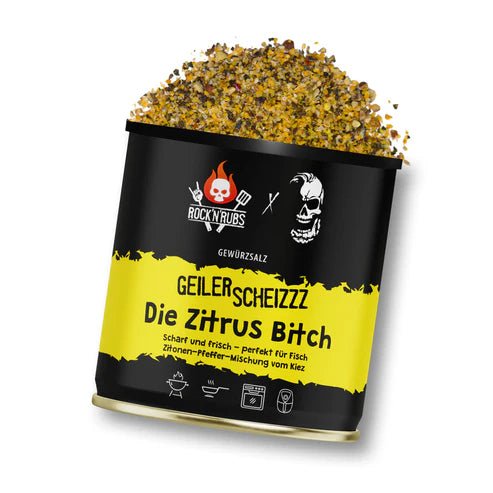 Rock 'n' Rubs Geiler Scheizzz - Die Zitrus Bitch - 170 g - grillstir.comRock 'n' Rubs Geiler Scheizzz - Die Zitrus Bitch - 170 gGewürzeRock 'n' Rubsgrillstir.com