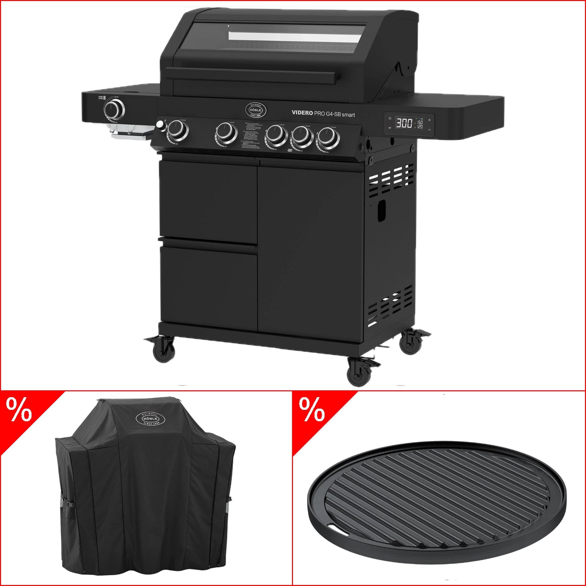 Rösle Videro Pro G4 - SB smart Vario+ 50mbar Bundle inkl. GRATIS Abdeckhaube und Grillplatte, rund - grillstir.comRösle Videro Pro G4 - SB smart Vario+ 50mbar Bundle inkl. GRATIS Abdeckhaube und Grillplatte, rundRöslegrillstir.com25602_25517_25423