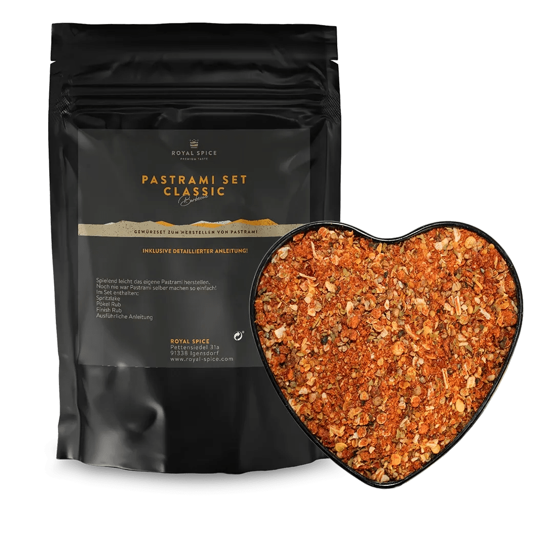 Royal Spice Pastrami Set Classic NY Style 400g für bis zu 4 Kg Pastrami - grillstir.comRoyal Spice Pastrami Set Classic NY Style 400g für bis zu 4 Kg PastramiGewürzeRoyal Spicegrillstir.com