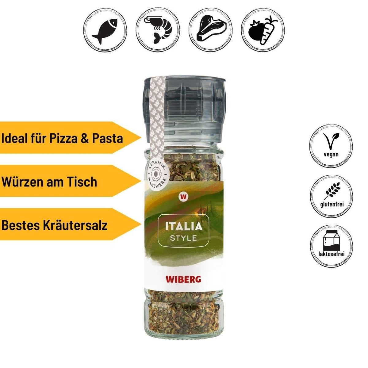 Wiberg Gewürzmühle Italia Style, Kräutersalz, 43g - grillstir.comWiberg Gewürzmühle Italia Style, Kräutersalz, 43gWiberggrillstir.com