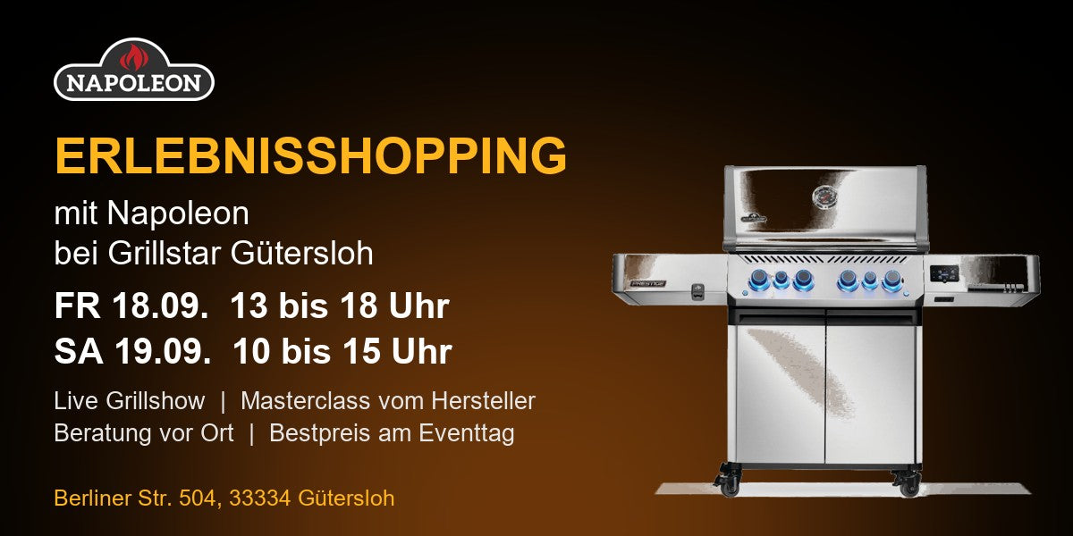 Erlebnisshopping mit Napoleon bei Grillstar Gütersloh, 18. und 19. September 2026
